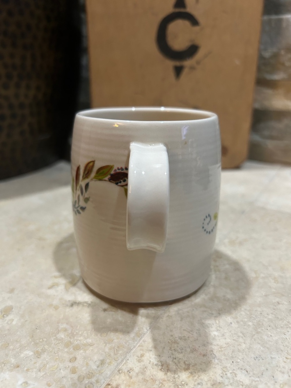 ANTHROPOLOGIE Starla Halfmann Initial L Floral Flowers Ceramic Coffee tea mug - Picture 4 of 6